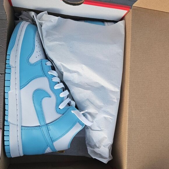 Nike Dunk High Retro UNC BLUE CHILL Mens 7 Womens 8.5 NEW BOX authentic Sneaker - Picture 7 of 14